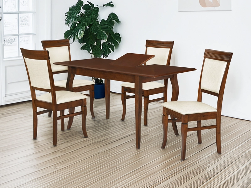 JUEGO DE COMEDOR SANTORINI 4 SILLAS CON EXTENSION - 1
