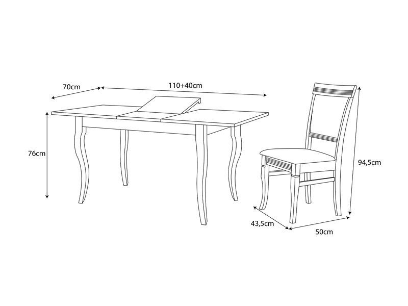 JUEGO DE COMEDOR SANTORINI 4 SILLAS CON EXTENSION - 7