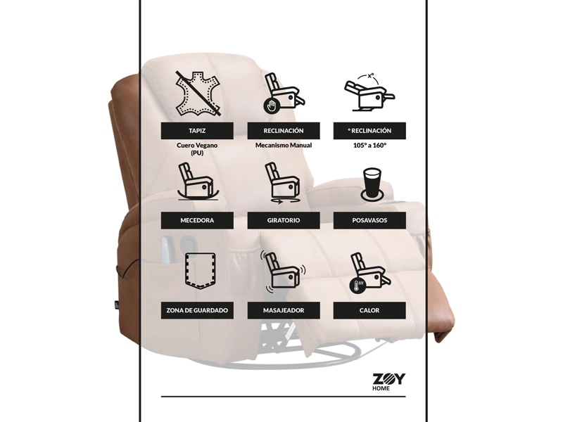 BERGERE ZOY HOME LHASA CAMEL MULTIFUNCION MASAJE - 2