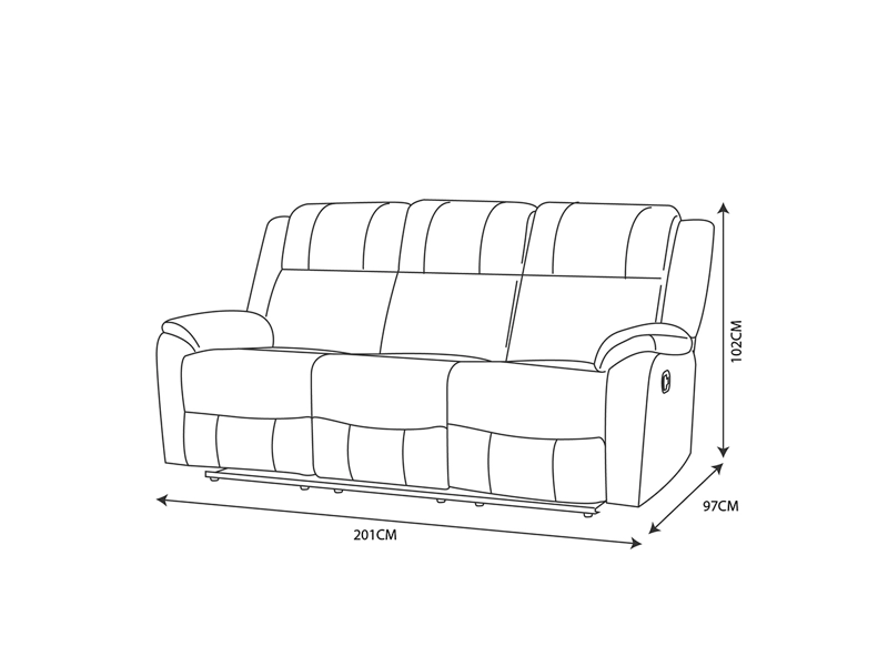 RECLINABLE 3 CUERPOS TABUK PU CAFE  CON POSAVASOS - 5