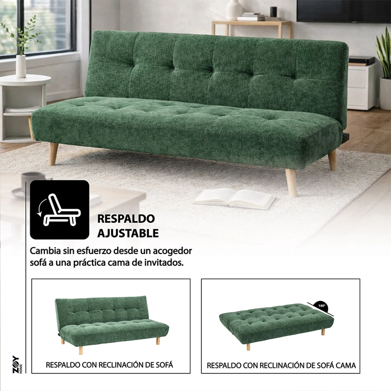 FUTON VARKALA TELA VERDE - 3