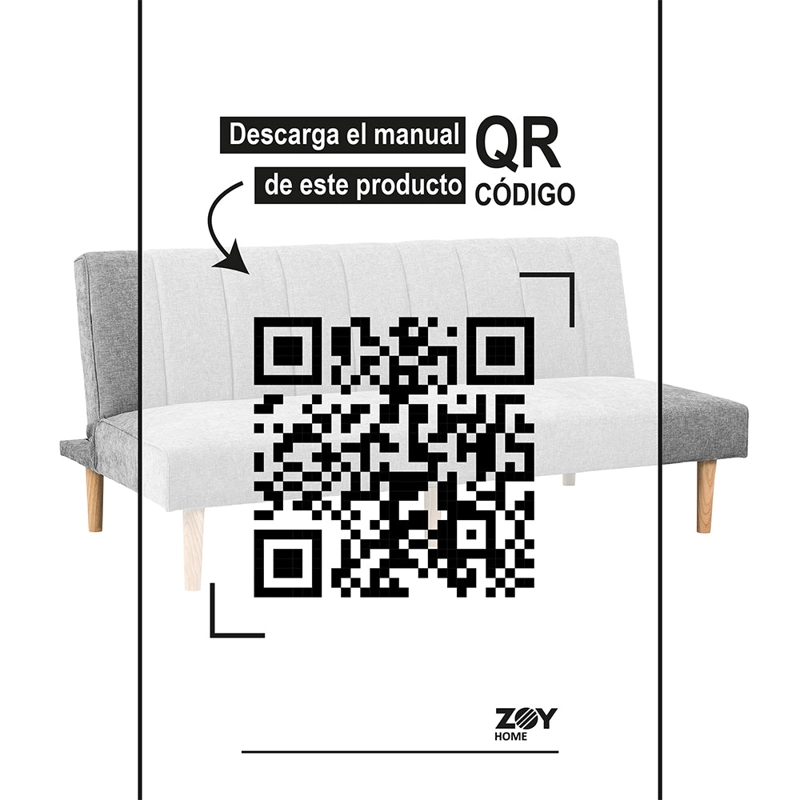 FUTON RAILAY TELA GRIS - 2