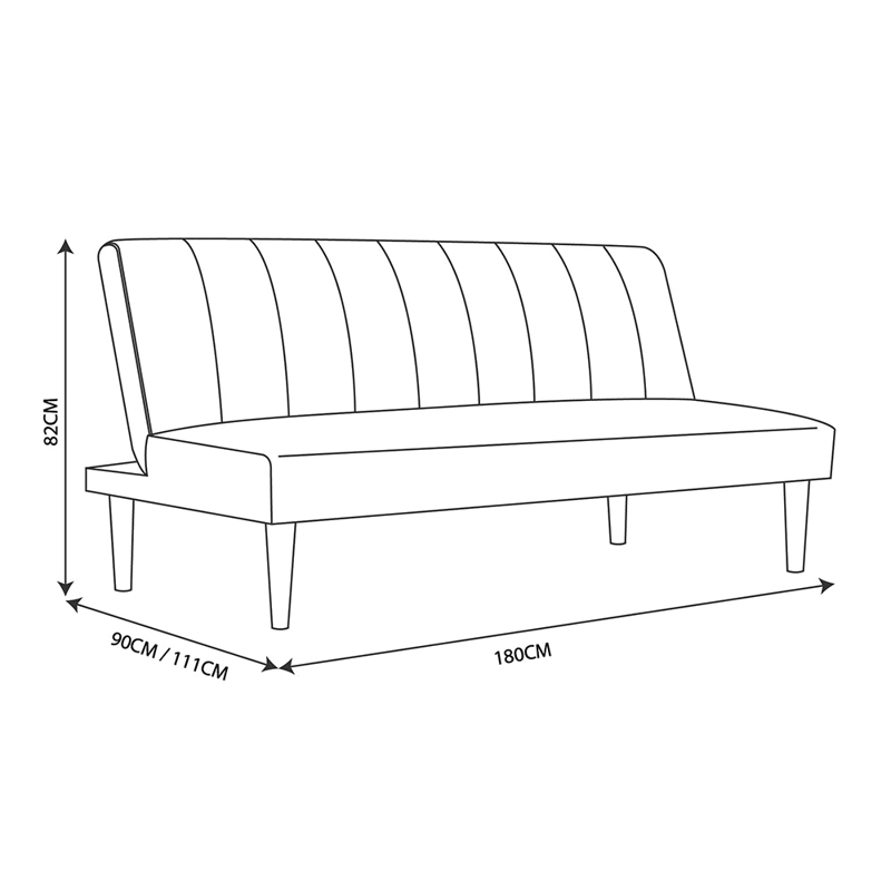 FUTON RAILAY TELA GRIS - 9