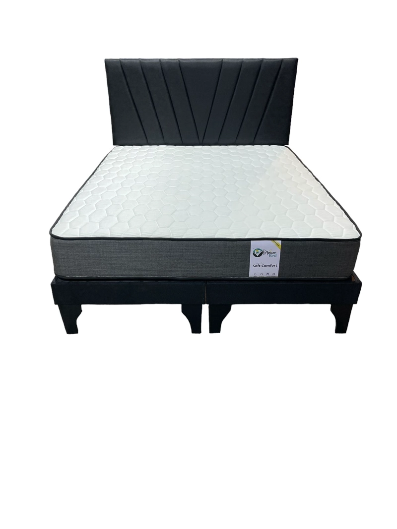 CAMA EUROPEA DREAMBED 2 PLAZAS COLOR NEGRO - 1
