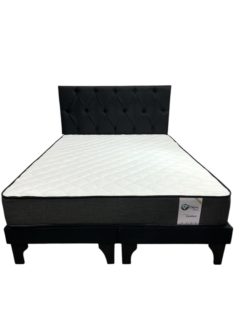 CAMA EUROPEA DREAMBED 2 PLAZAS COLOR NEGRO - 1
