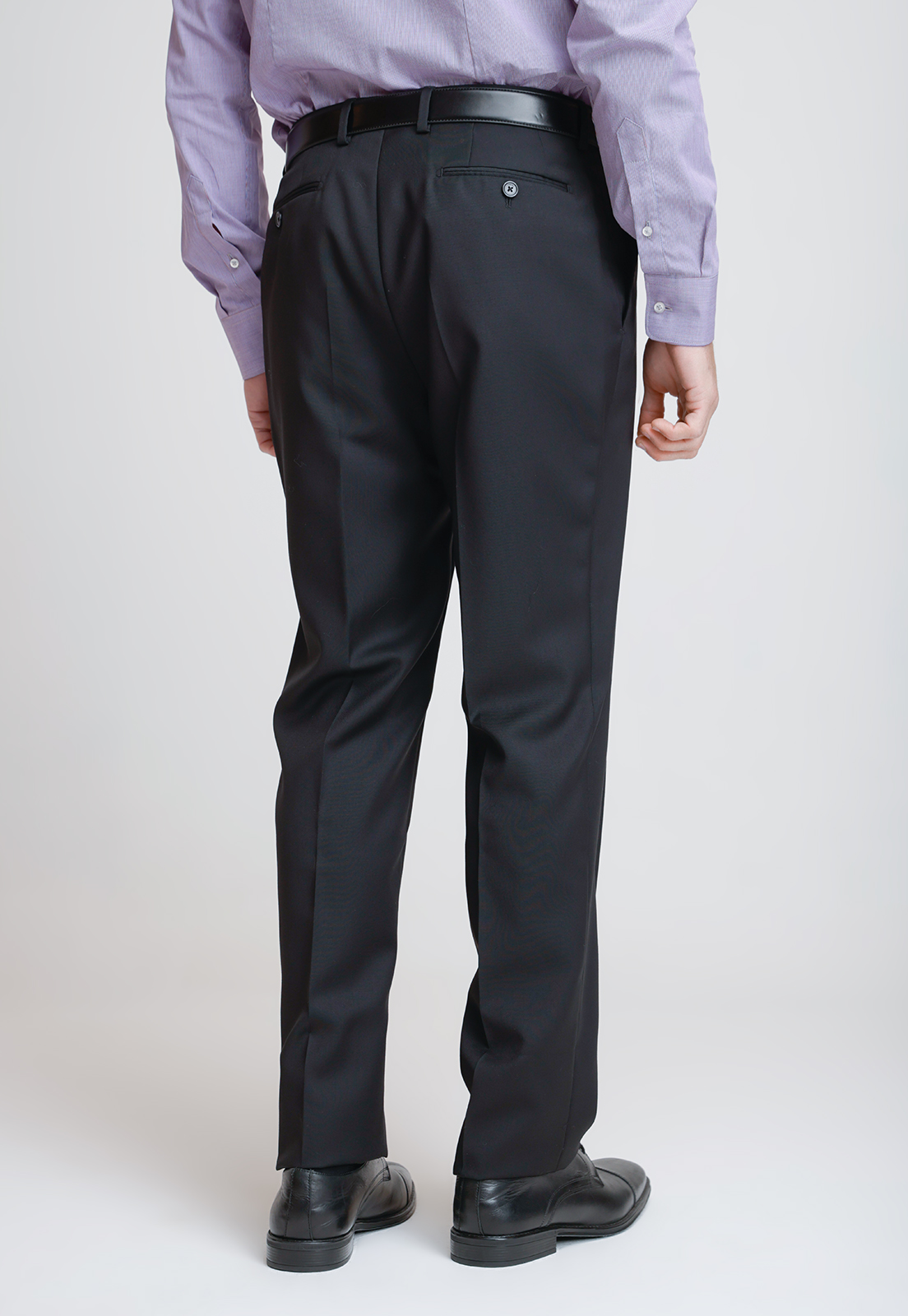 PANTALON FORMAL HOMBRE LANA S100'S LISO REGULAR MIX&COLOR NEGRO - 2