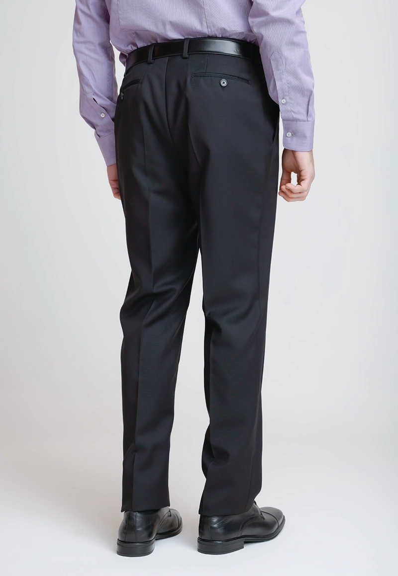 PANTALON FORMAL HOMBRE LANA S100'S LISO REGULAR MIX&COLOR NEGRO - 2