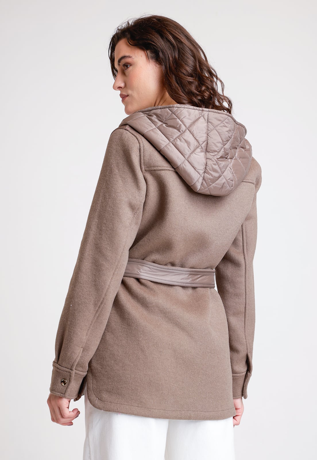 PARKA DE MUJER MODELO LANA COLOR TAUPE - 2