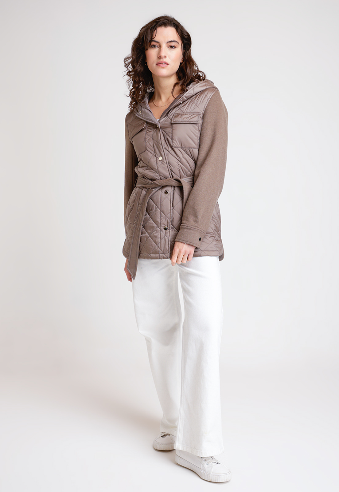 PARKA DE MUJER MODELO LANA COLOR TAUPE - 4