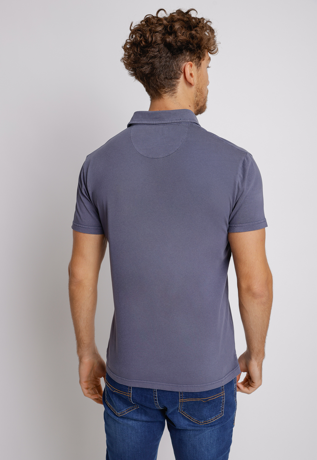 POLERA HOMBRE SLIM FIT MARC ALGODON AZUL MARINO - 2
