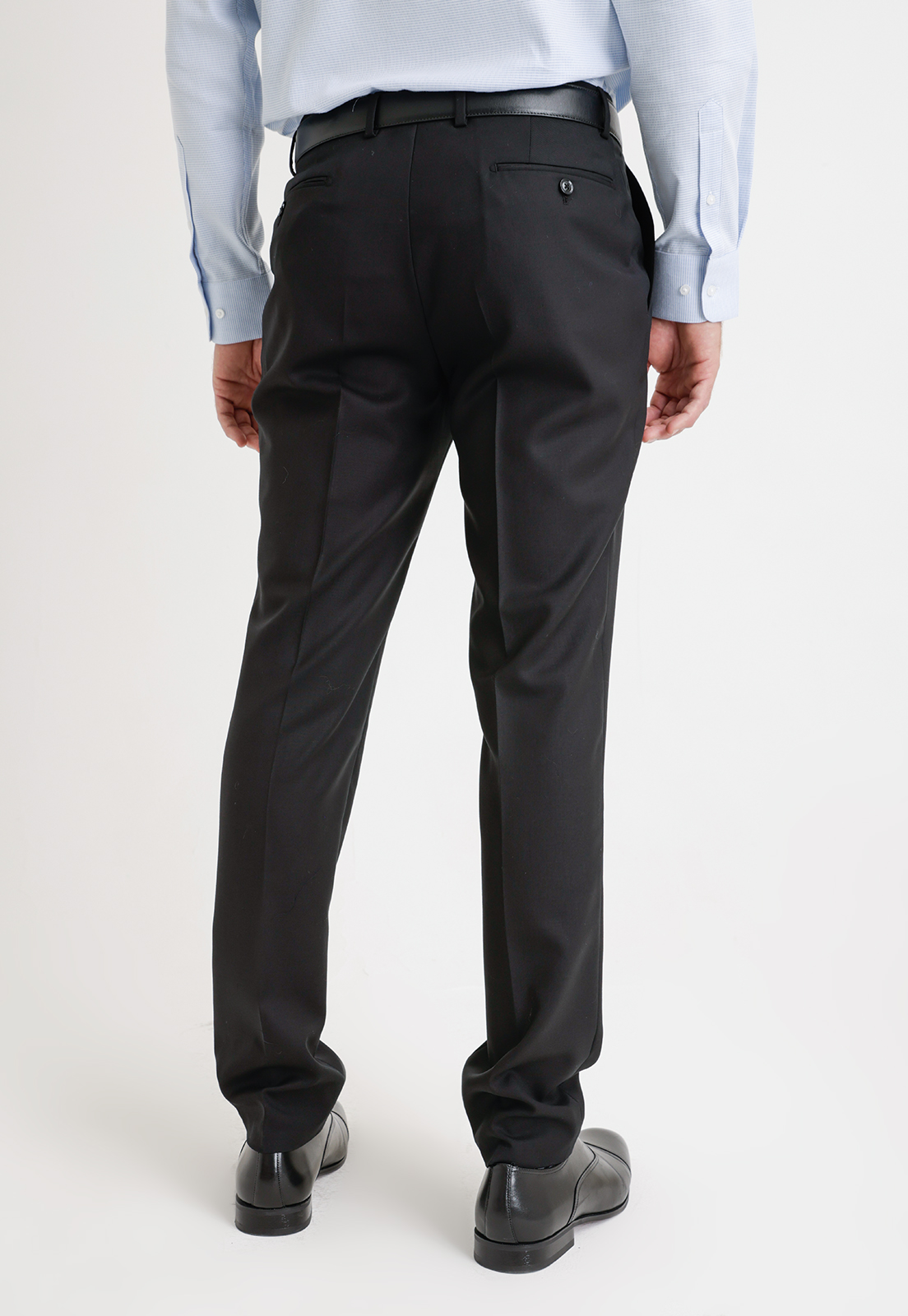 PANTALON FORMAL HOMBRE LANA S100'S LISO SLIM PERFECT SUIT NEGRO - 2