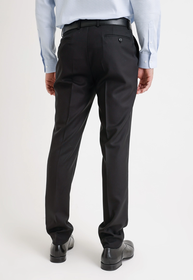 PANTALON FORMAL HOMBRE LANA S100'S LISO SLIM PERFECT SUIT NEGRO - 2