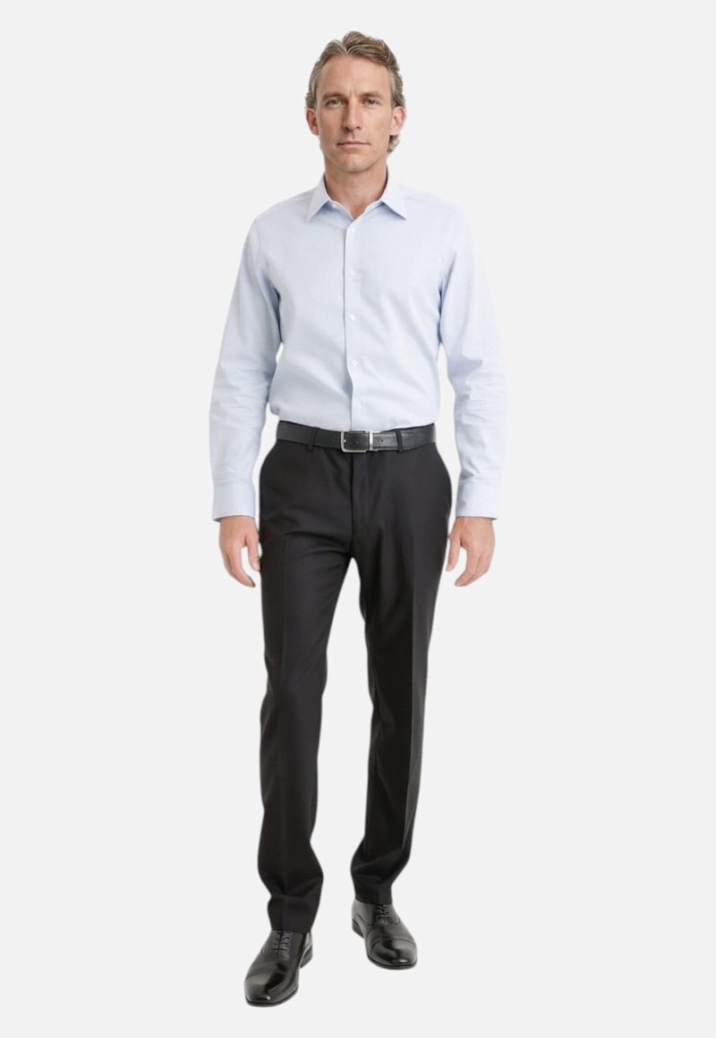 PANTALON FORMAL HOMBRE LANA S100'S LISO SLIM PERFECT SUIT NEGRO - 4