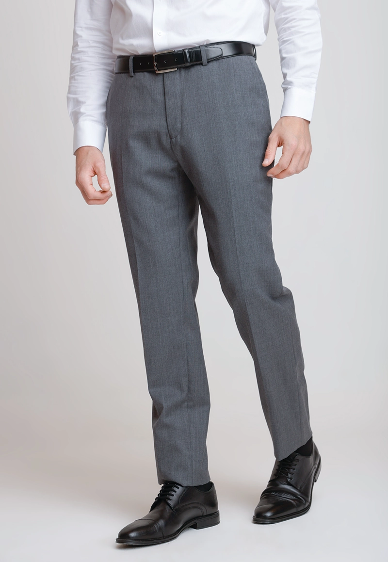PANTALON FORMAL HOMBRE LANA S100'S LISO SLIM MIX&COLOR MARENGO - 1