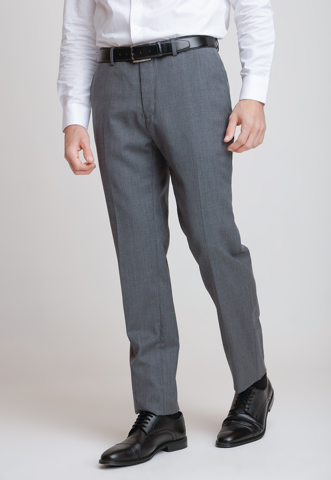 PANTALON FORMAL HOMBRE LANA S100'S LISO SLIM MIX&COLOR MARENGO - 1