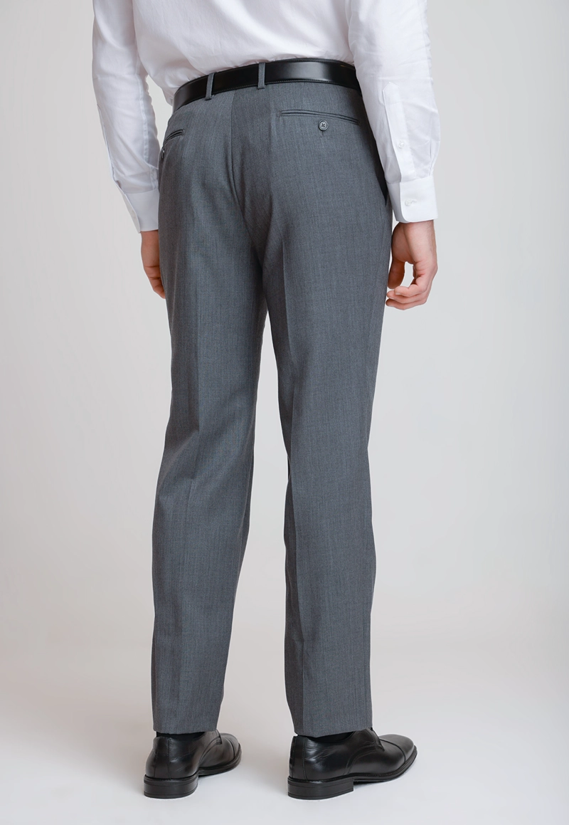 PANTALON FORMAL HOMBRE LANA S100'S LISO SLIM MIX&COLOR MARENGO - 2