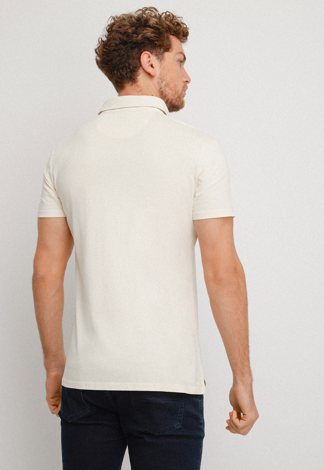 POLERA HOMBRE SLIM FIT MARC ALGODON ARENA - 2