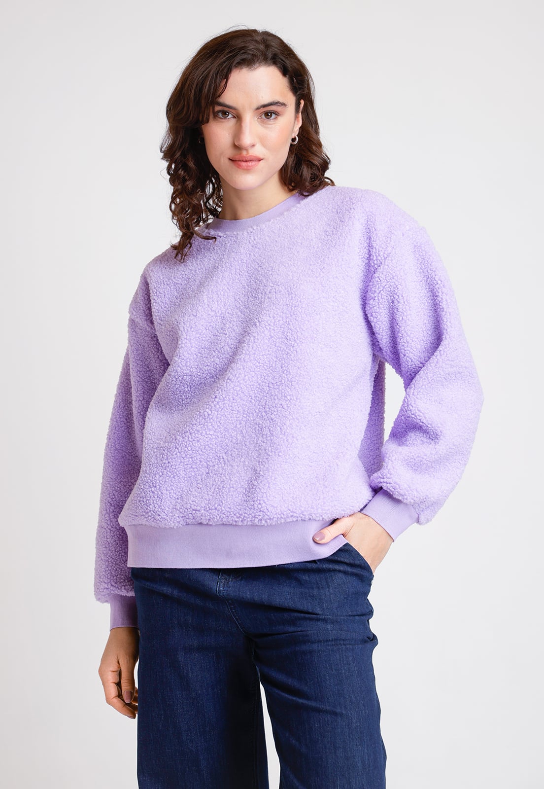 POLERON DE MUJER MODELO NAROA COLOR LILA - 1