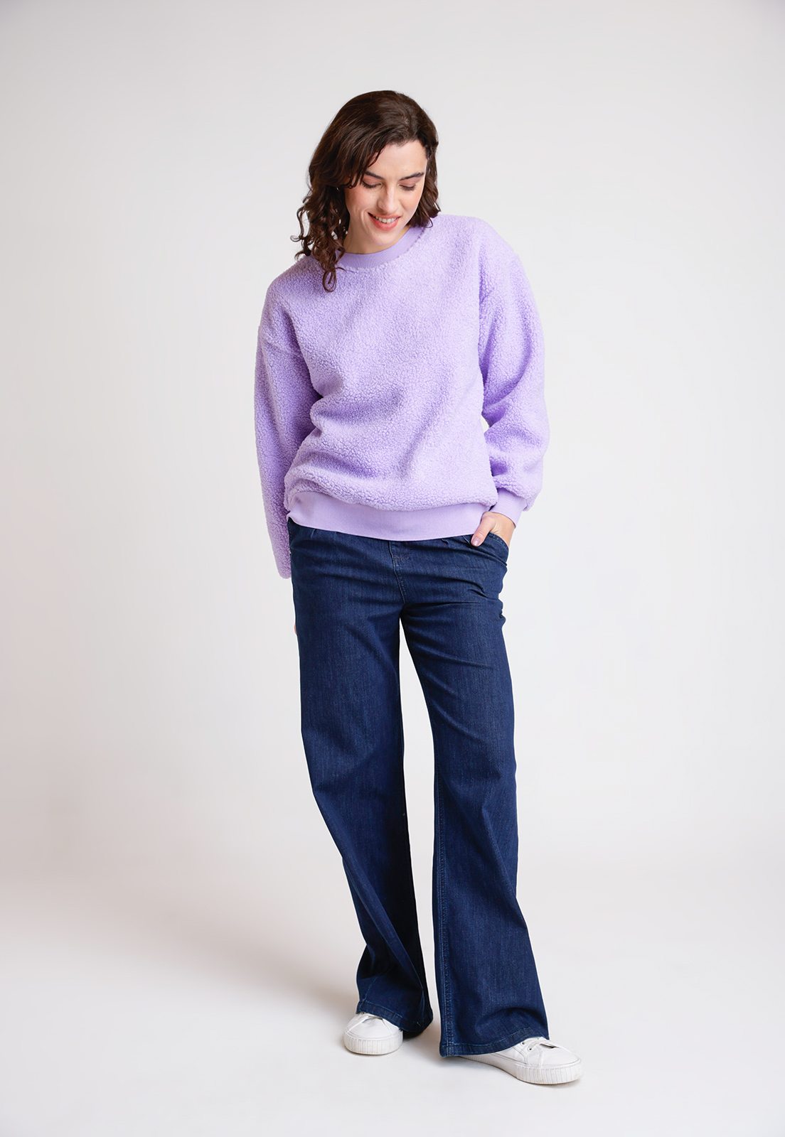 POLERON DE MUJER MODELO NAROA COLOR LILA - 4