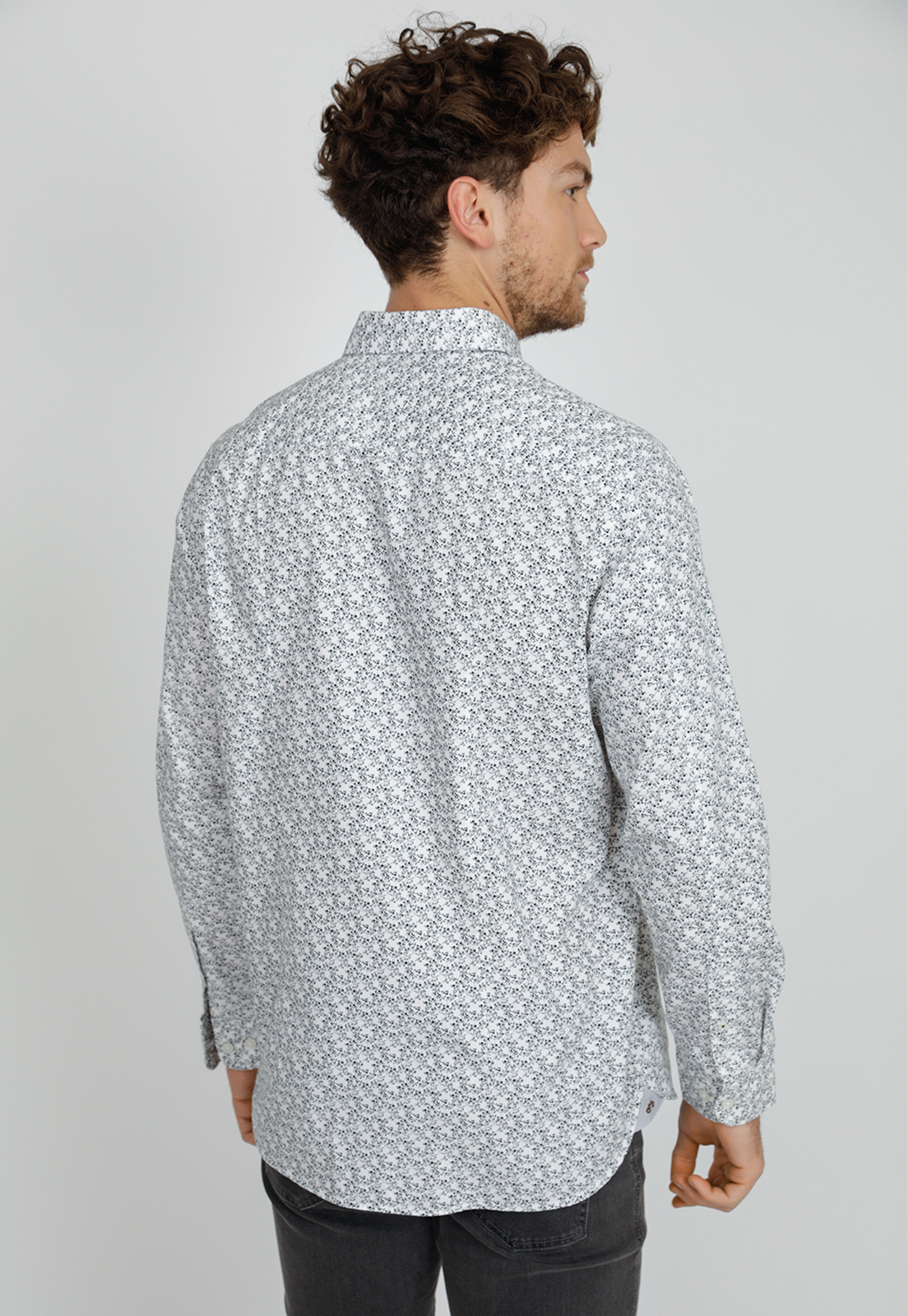 CAMISA MANGA LARGA HOMBRE SLIM FIT BARTON ALGODON BLANCO - 2
