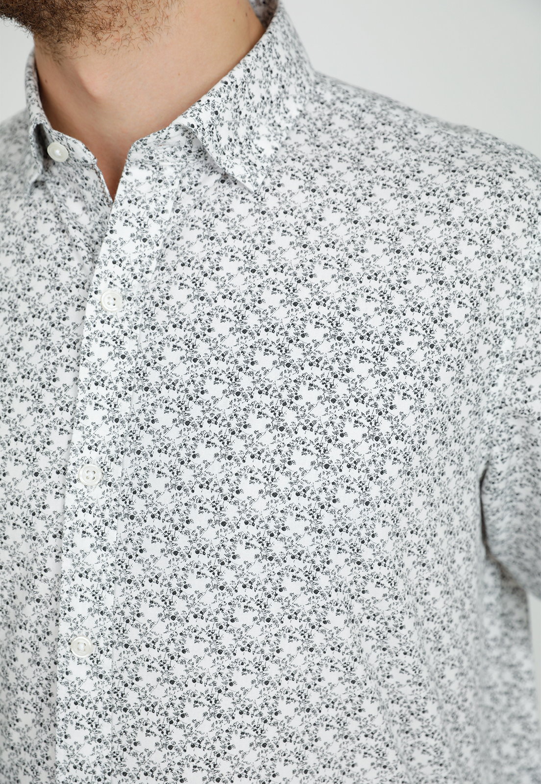 CAMISA MANGA LARGA HOMBRE SLIM FIT BARTON ALGODON BLANCO - 3