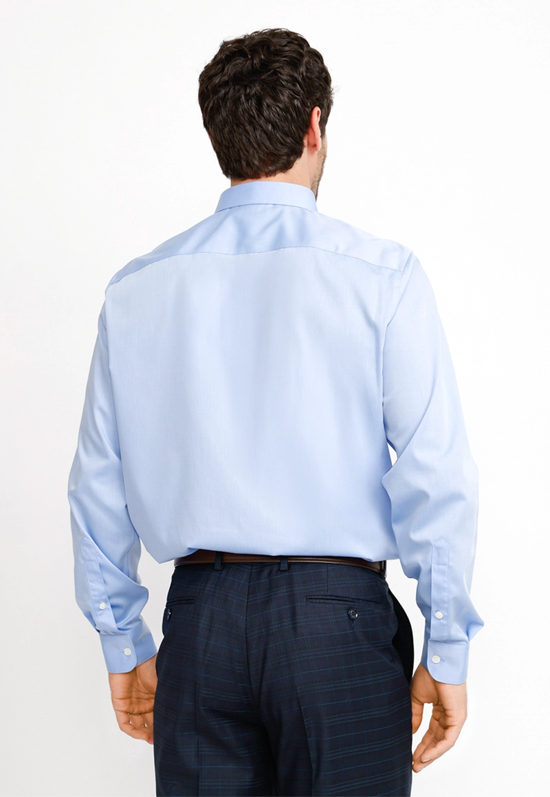 CAMISA HOMBRE FORMAL NON IRON (NO SE PLANCHA) CELESTE MEDIO - 2