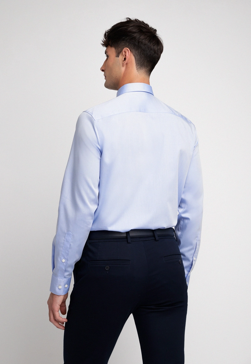 CAMISA HOMBRE FORMAL NON IRON (NO SE PLANCHA) CELESTE MEDIO - 2