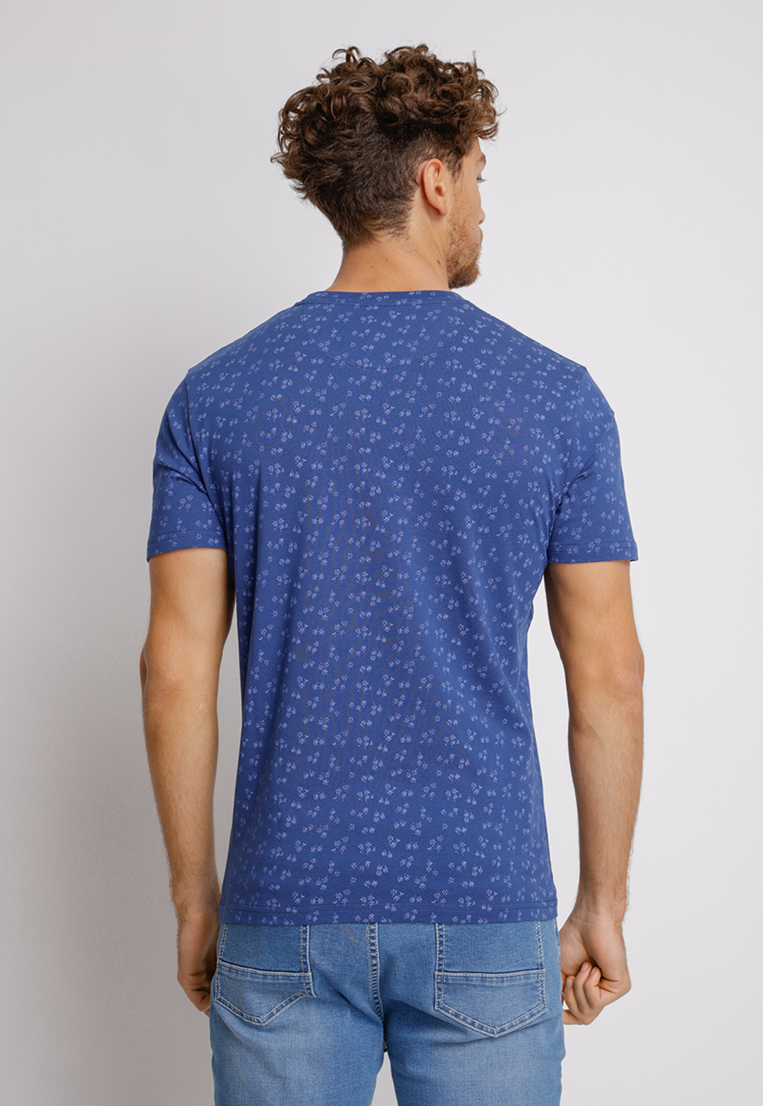 POLERA HOMBRE SLIM FIT MIQUELE ALGODON AZUL - 2