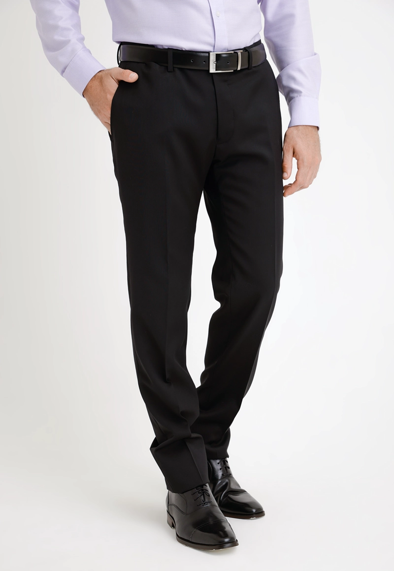 PANTALON FORMAL HOMBRE LANA S100'S LISO SLIM MIX&COLOR NEGRO - 1