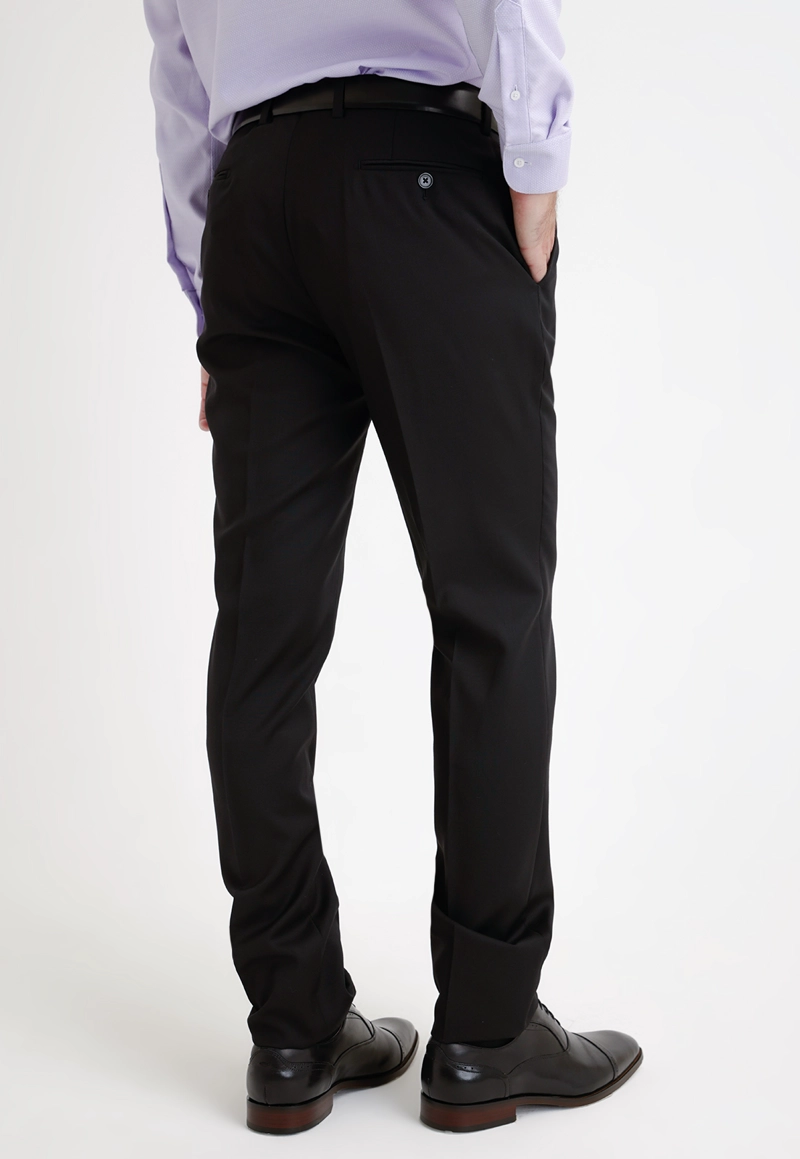 PANTALON FORMAL HOMBRE LANA S100'S LISO SLIM MIX&COLOR NEGRO - 2