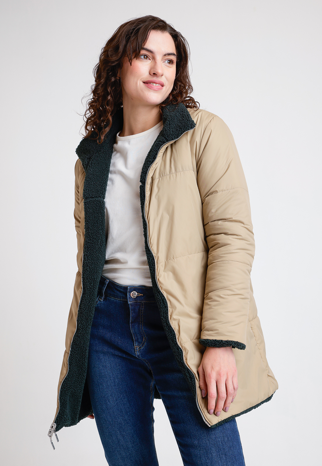 PARKA REVERSIBLE DE MUJER ARIEL COLOR PETROLEO - 2