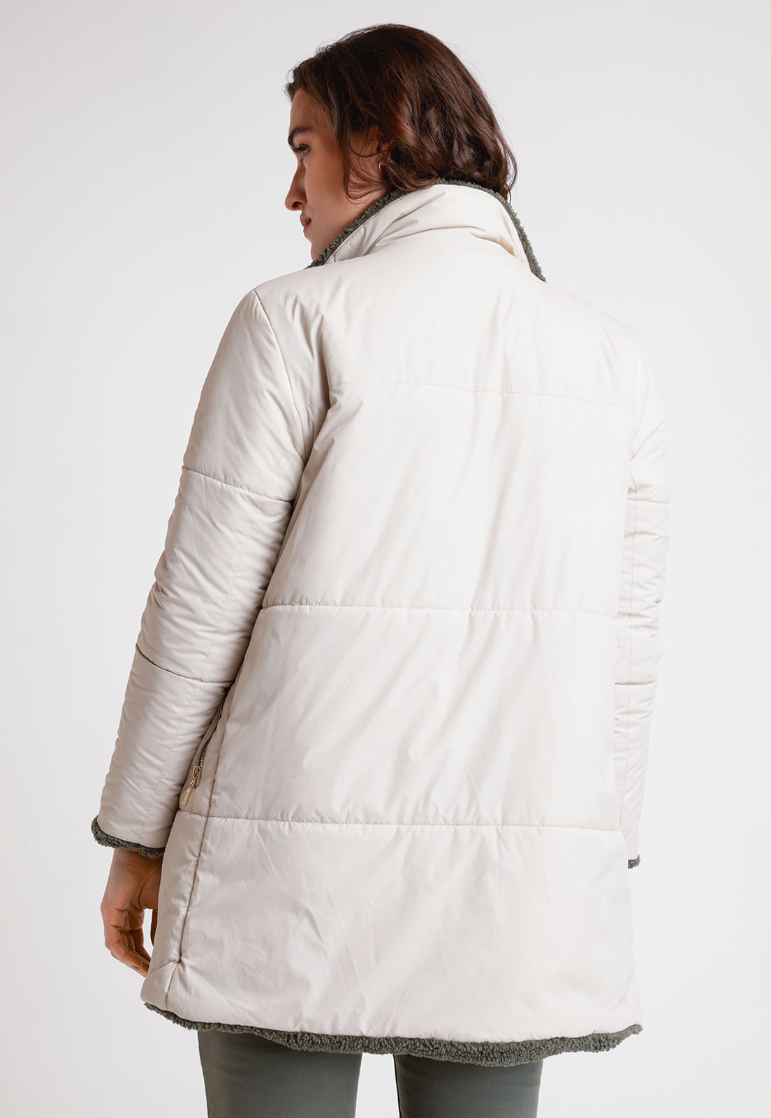 PARKA REVERSIBLE DE MUJER ARIEL COLOR SALVIA - 4