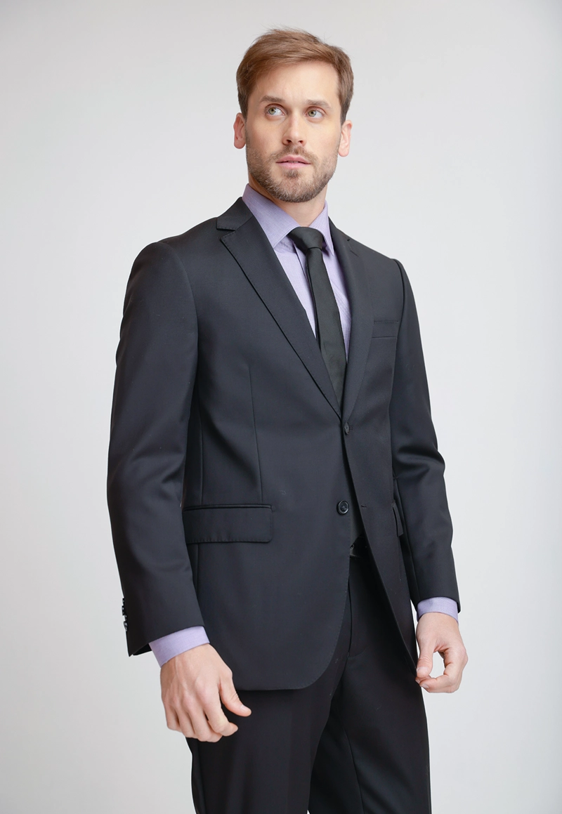 CHAQUETA FORMAL HOMBRE LANA S100'S LISO REGULAR MIX&COLOR NEGRO - 1