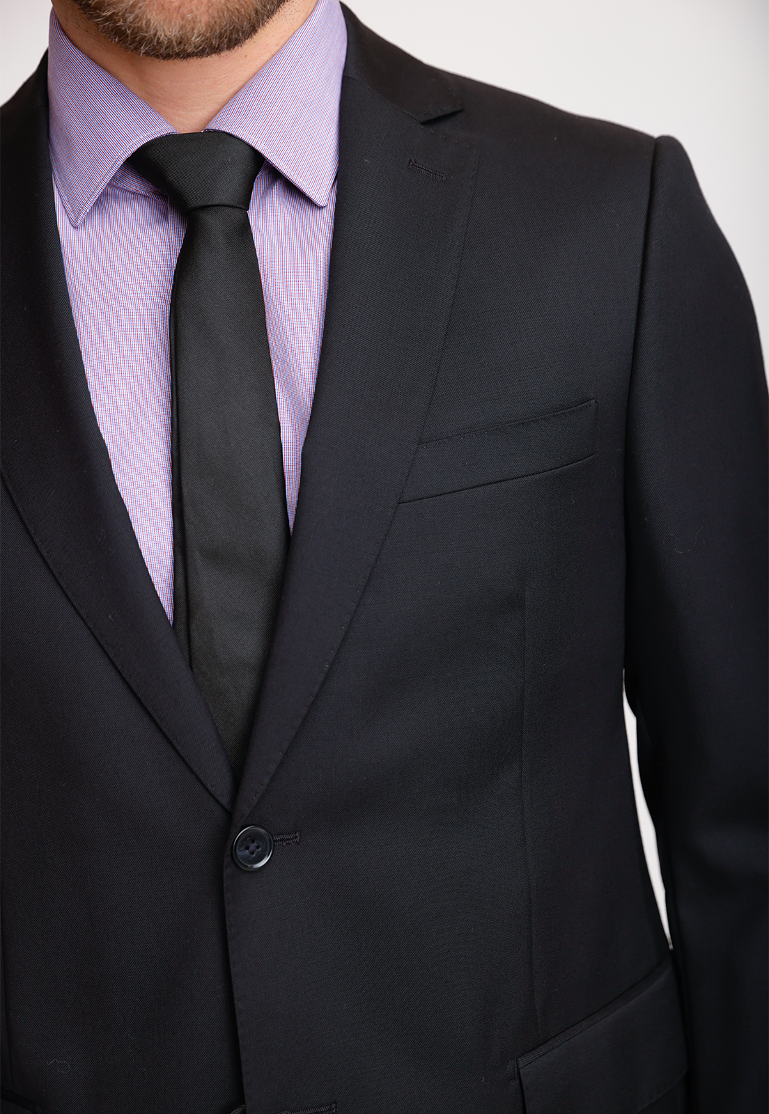 CHAQUETA FORMAL HOMBRE LANA S100'S LISO REGULAR MIX&COLOR NEGRO - 3