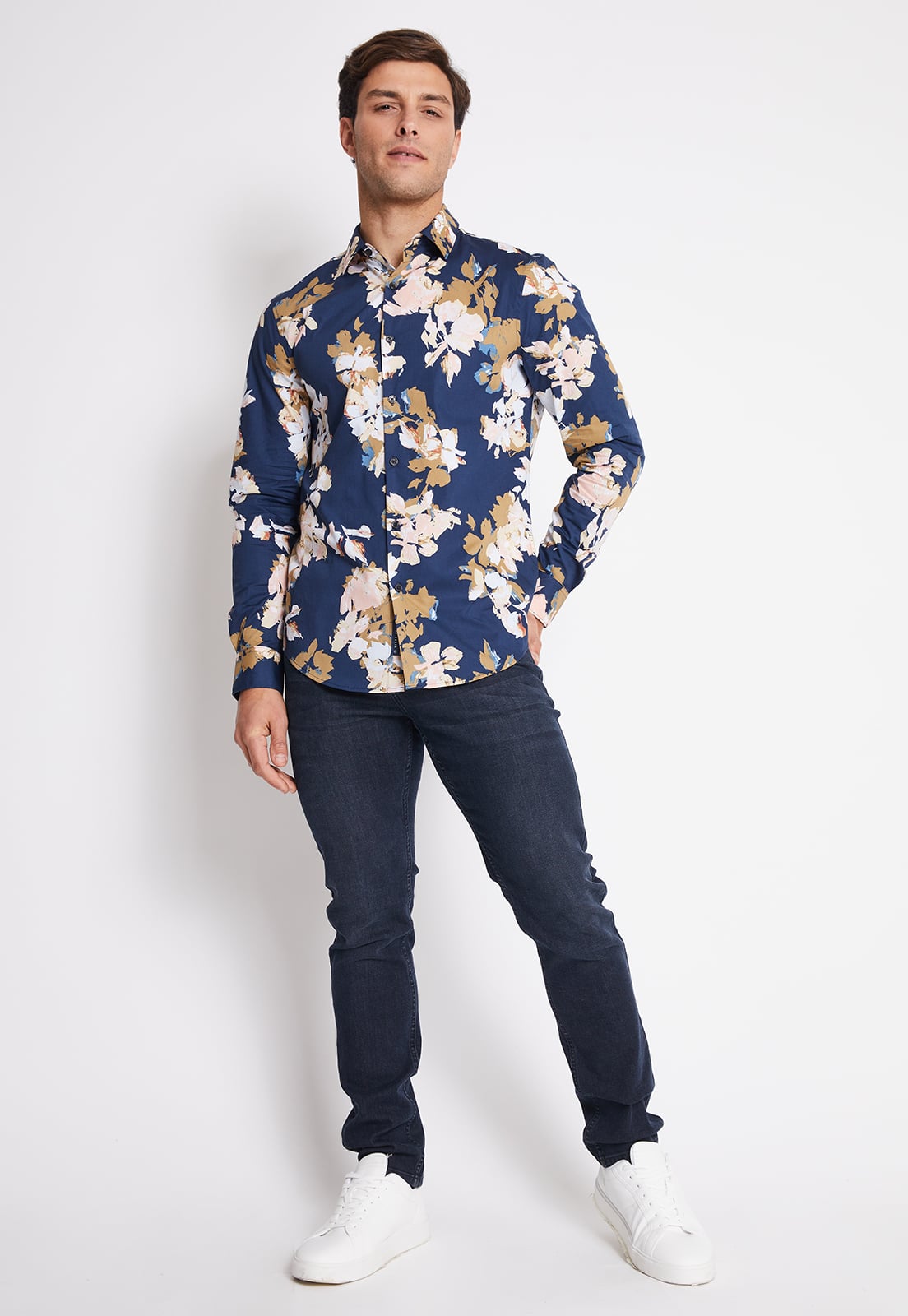 CAMISA HOMBRE MANGA LARGA STRETCH ESTAMPADA - 4