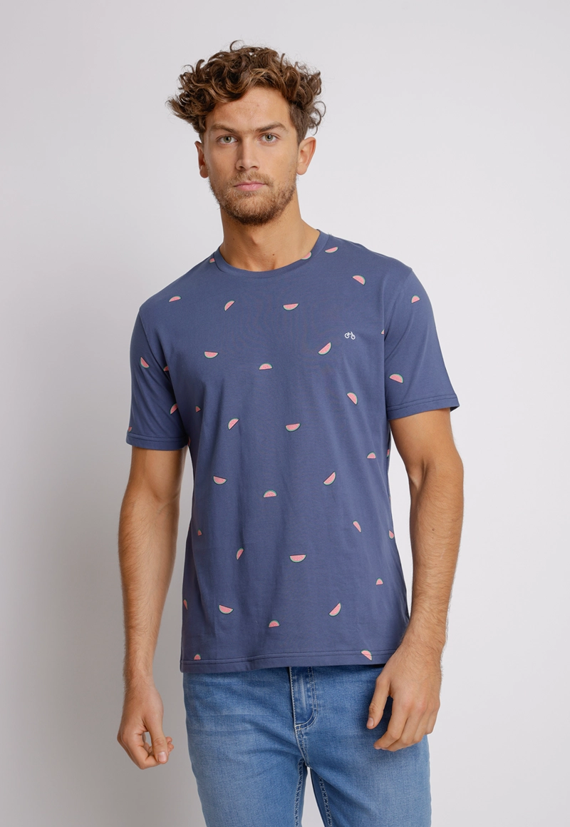 POLERA HOMBRE SLIM FIT MIQUELE ALGODON INDIGO - 1
