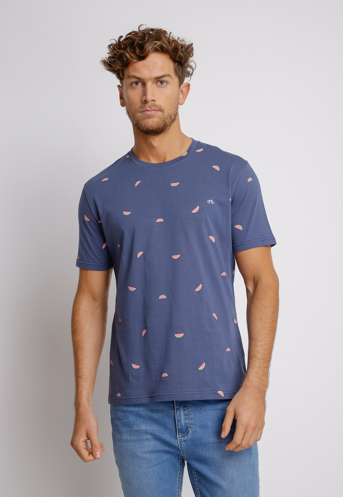 POLERA HOMBRE SLIM FIT MIQUELE ALGODON INDIGO - 1