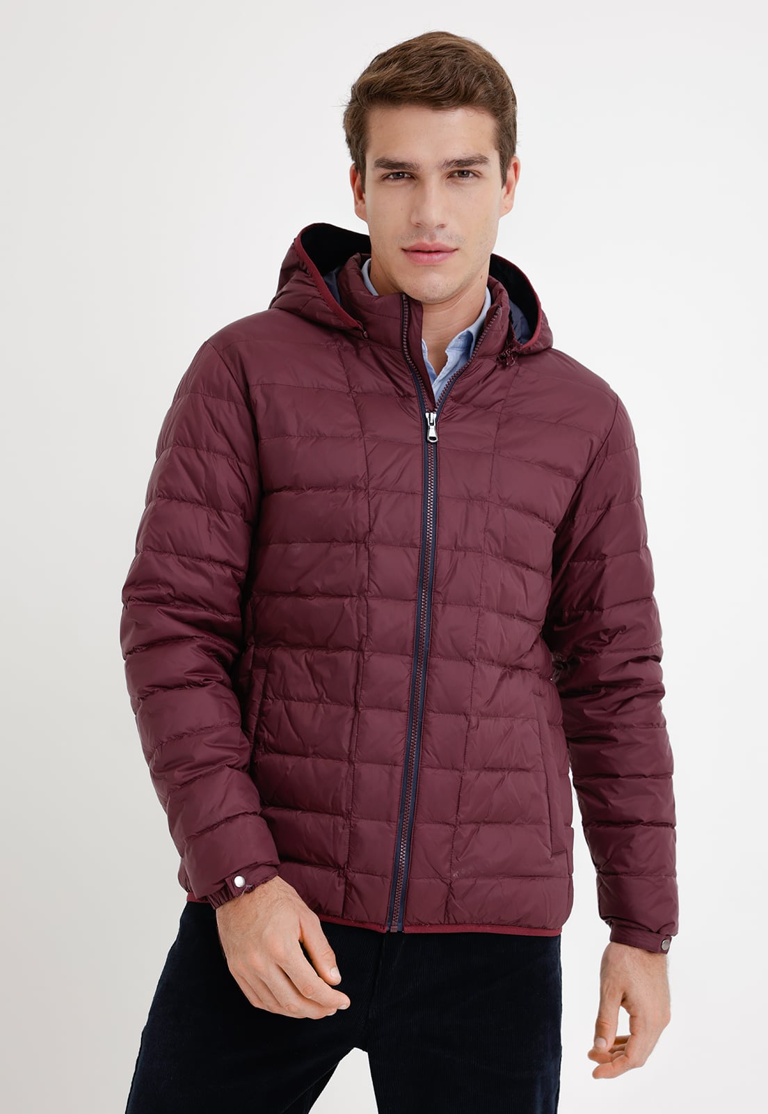 PARKA HOMBRE ACOLCHADA PLUMA BURDEO - 1