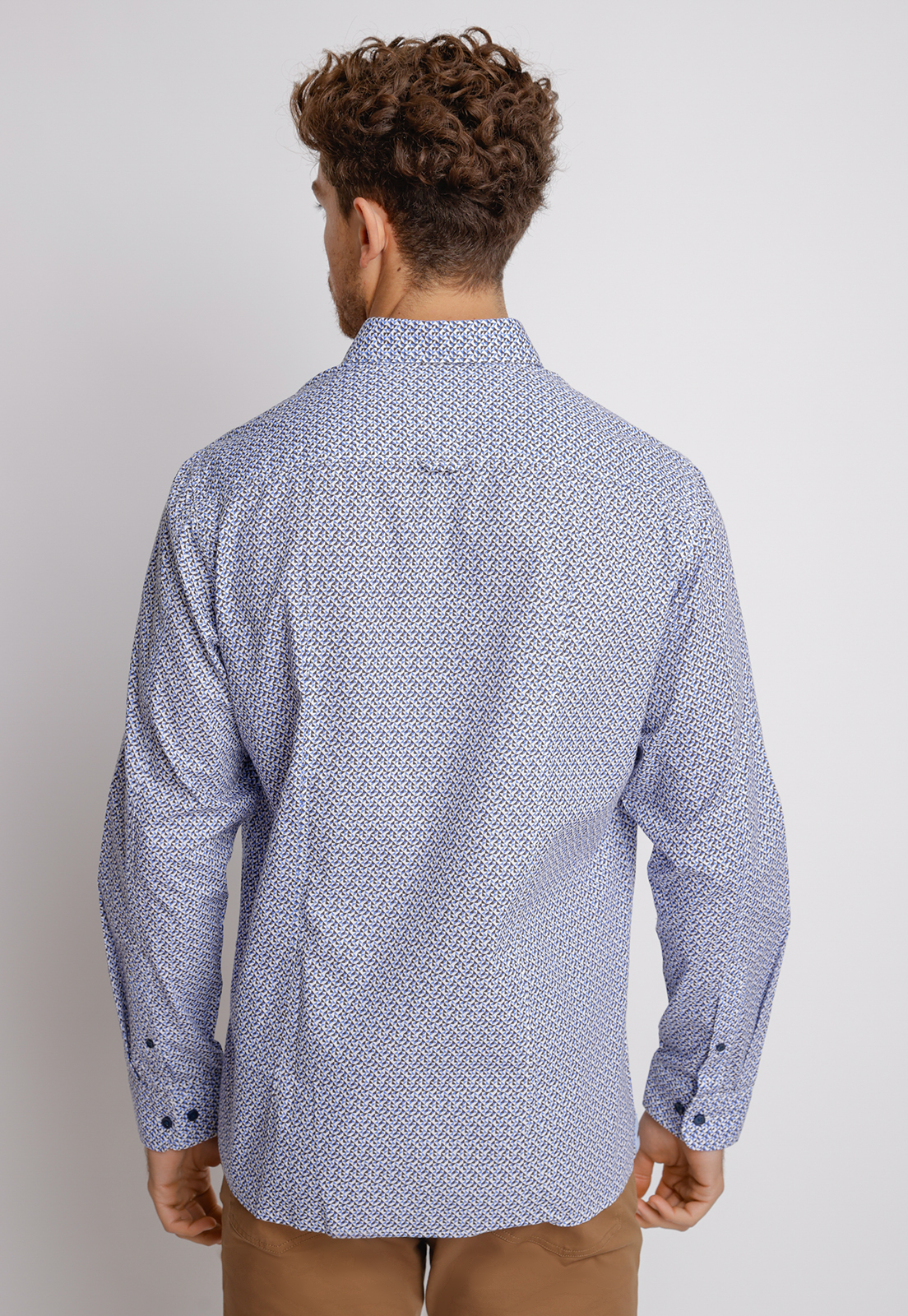 CAMISA MANGA LARGA HOMBRE SLIM FIT BAYMAX ALGODON AZUL - 2