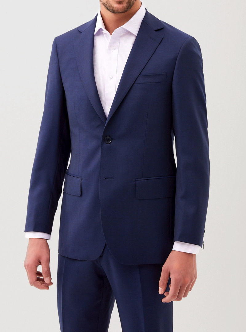 CHAQUETA FORMAL HOMBRE LANA S100'S LISO SLIM MIX&COLOR AZUL - 1
