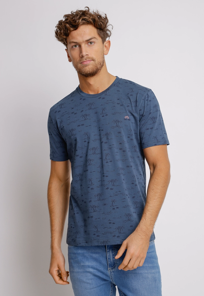 POLERA HOMBRE SLIM FIT MAGNOLIA ALGODON PETROLEO - 1