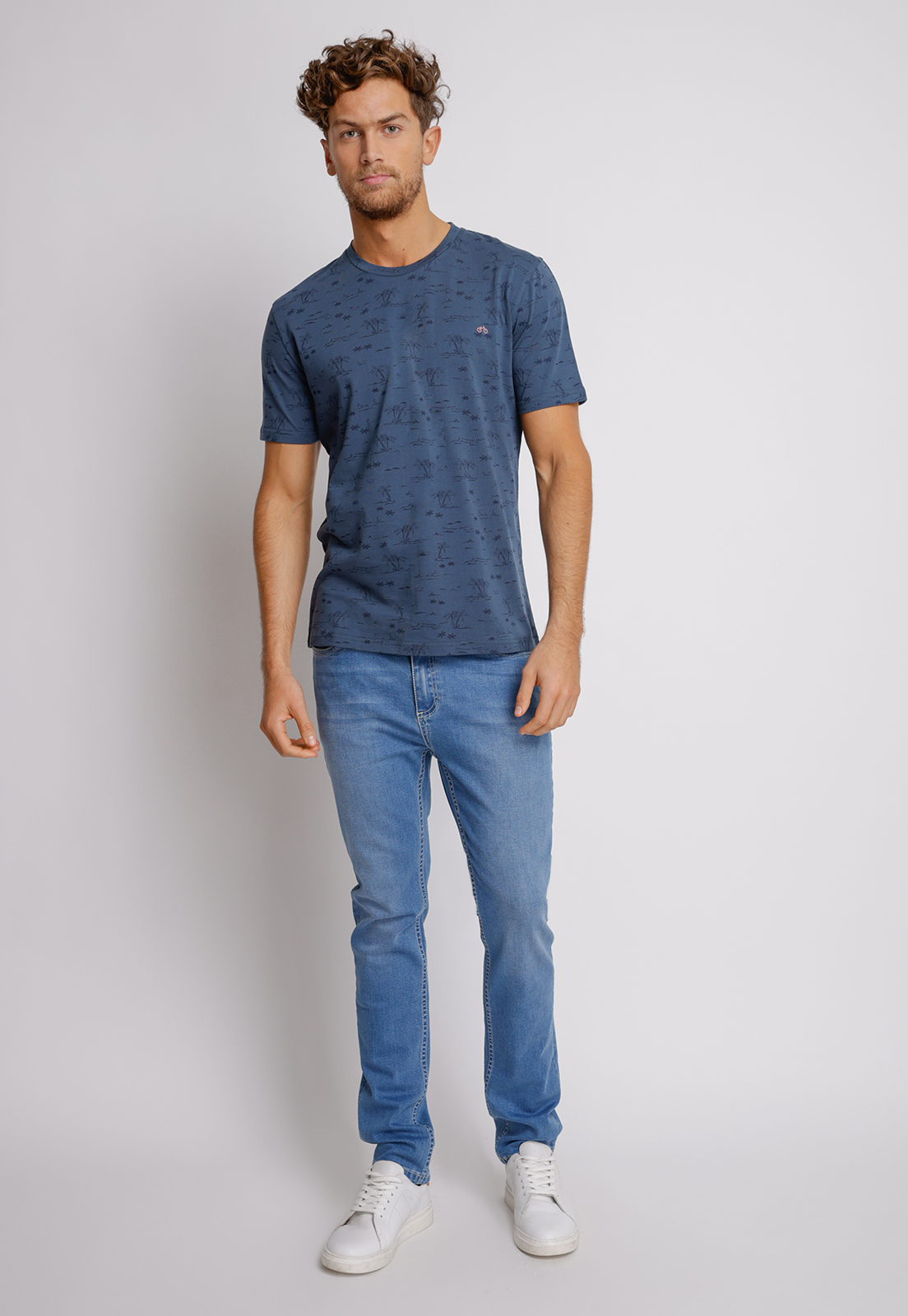 POLERA HOMBRE SLIM FIT MAGNOLIA ALGODON PETROLEO - 4