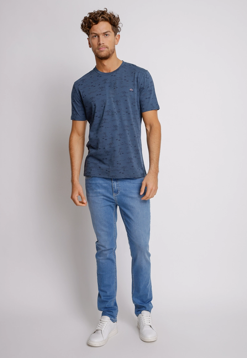POLERA HOMBRE SLIM FIT MAGNOLIA ALGODON PETROLEO - 4