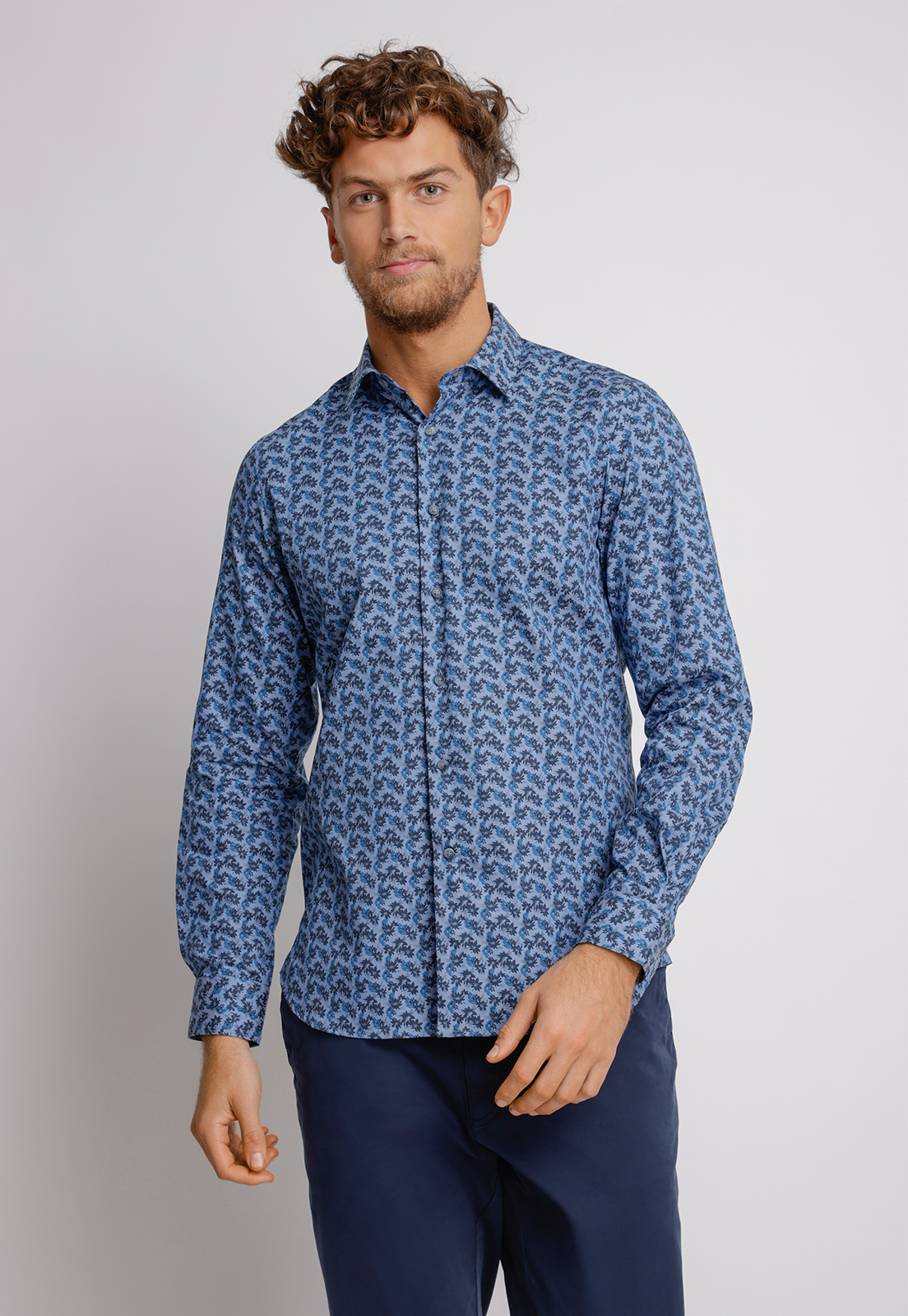 CAMISA HOMBRE SLIM FIT EUROPE ALGODON INDIGO - 1
