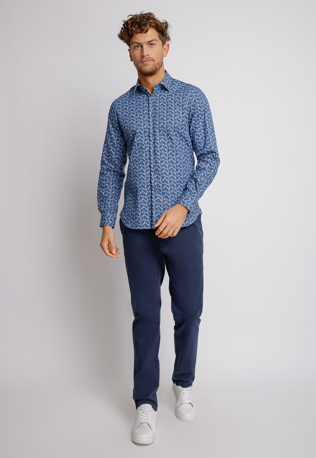 CAMISA HOMBRE SLIM FIT EUROPE ALGODON INDIGO - 4