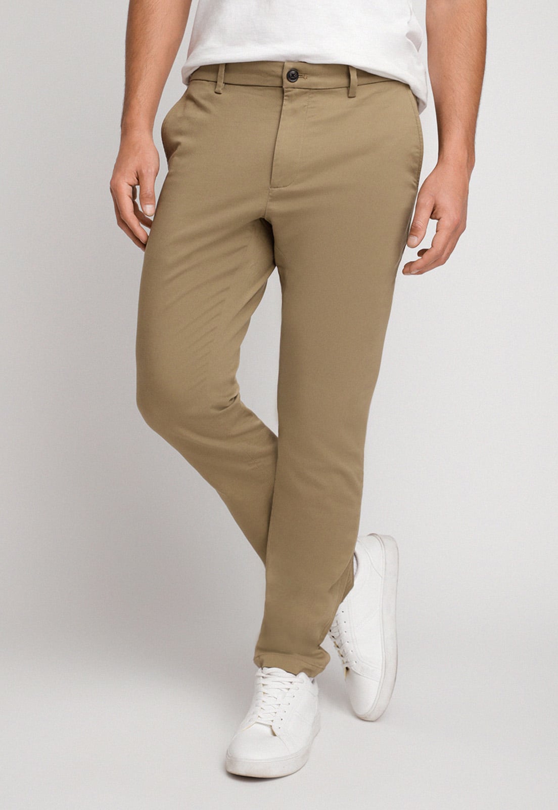 PANTALÓN CASUAL ALGODÓN HOMBRE PERRY ELLIS KHAKI 4FSB9362 LISO CHINO - 1