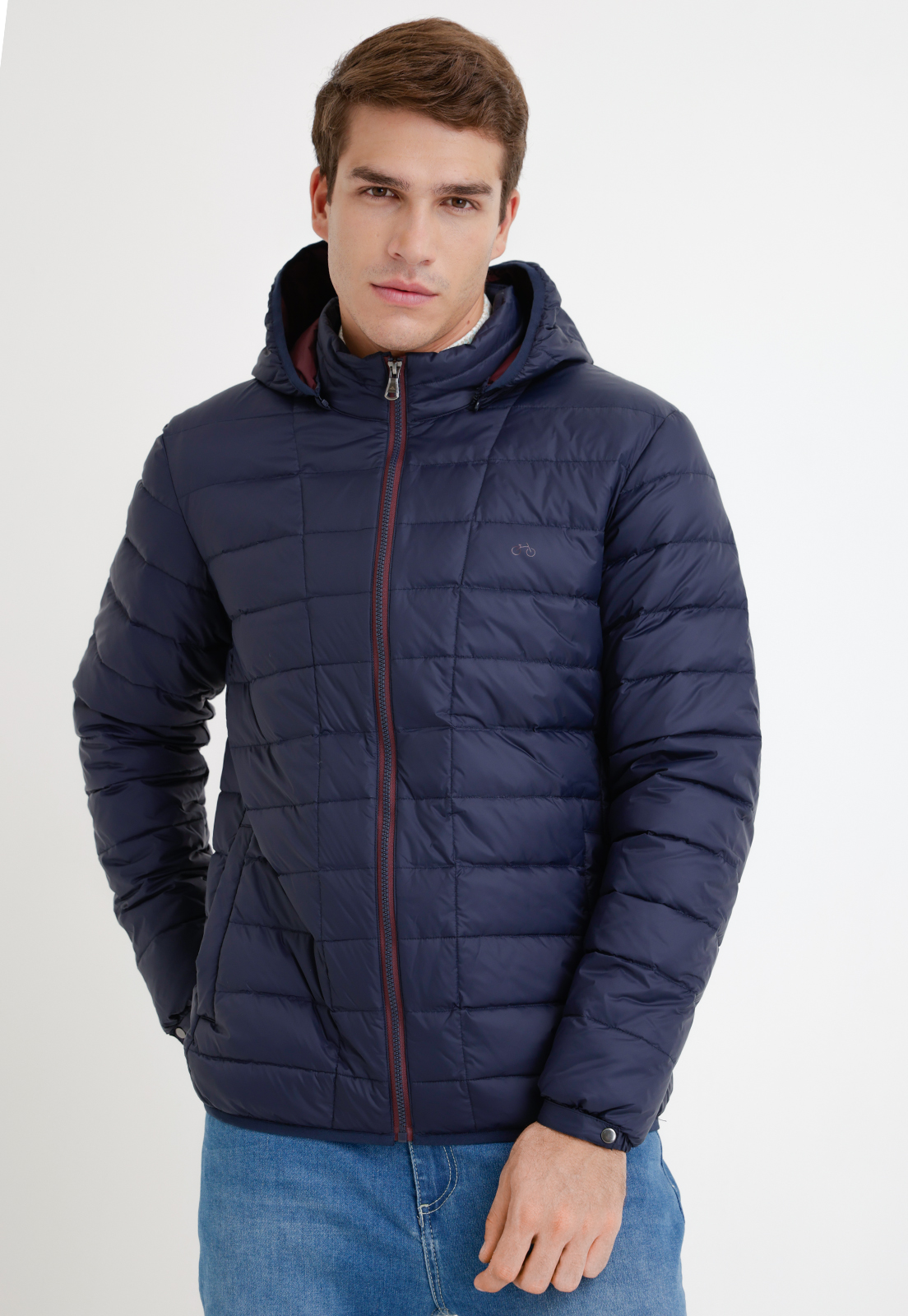 PARKA HOMBRE ACOLCHADA PLUMA AZUL MARINO - 1