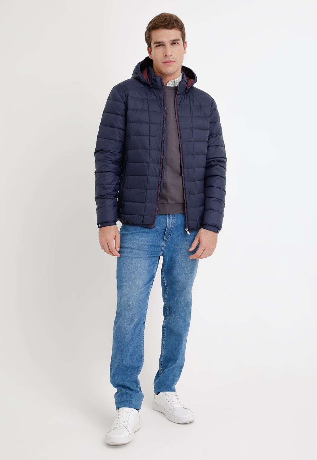 PARKA HOMBRE ACOLCHADA PLUMA AZUL MARINO - 4