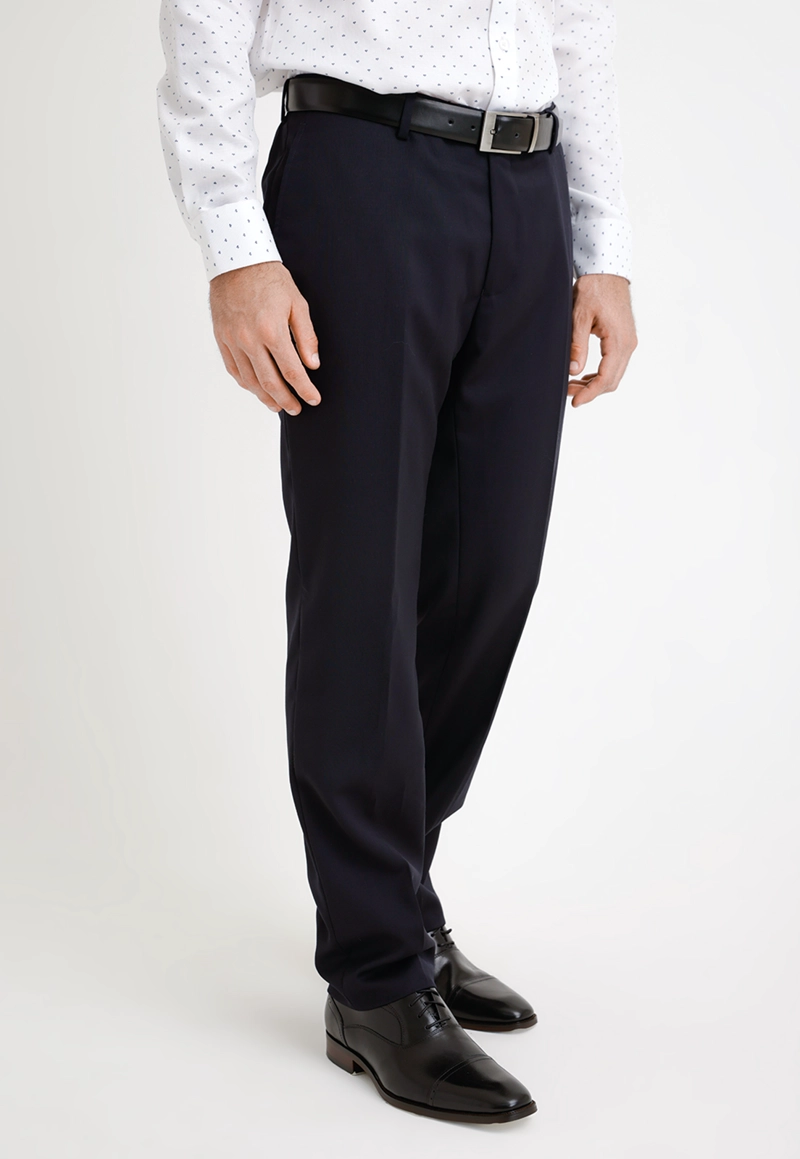 PANTALÓN LANA HOMBRE TRIAL AZUL MIX&COLOR FORMAL S100'S LISO REGULAR - 1