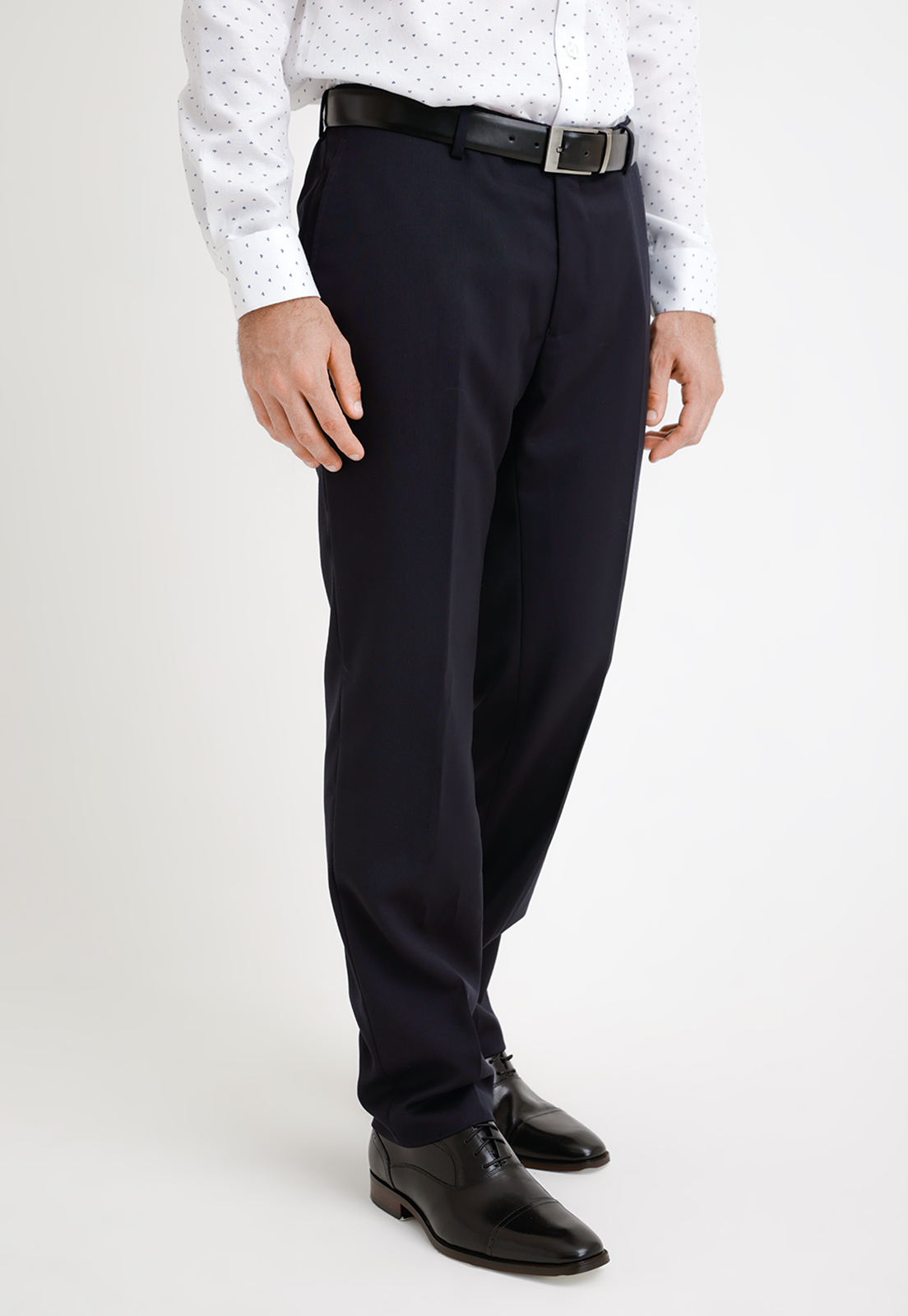 PANTALON FORMAL HOMBRE LANA S100'S LISO REGULAR MIX&COLOR AZUL - 1